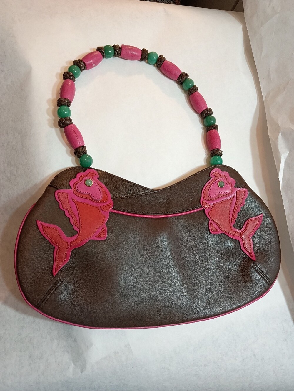 Shanghai Tang Shoulder Women's Leather Y2K Bag